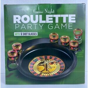 Roulette Party Drinking Game w/6 Shot Glasses NEW